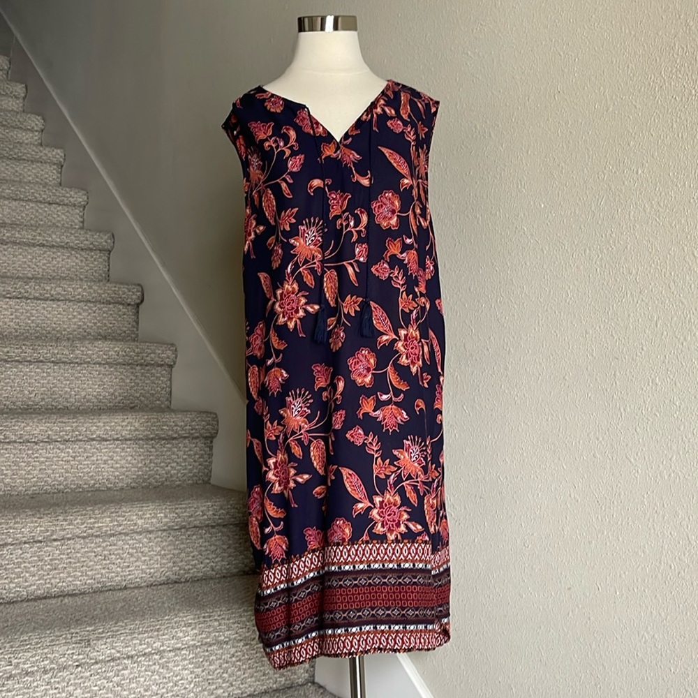 Beach Lunch Lounge Sz XL Viscose Floral Print Dress